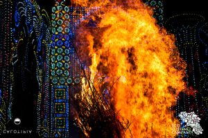 Il focarone e le luminarie della festa di Sant'Antonio a Cicciano (ph Daniele D'Ari)