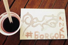 Un acquerello col vino per l'evento Borgo in Jazz a Castelvenere