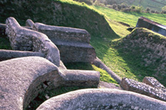 Un dettaglio degli scavi di Aeclanum a Mirabella Eclanum, in Irpinia