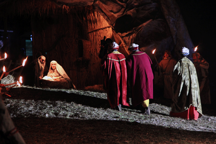 Una scena del famoso presepe vivente di Morcone, nel Sannio, in Campania