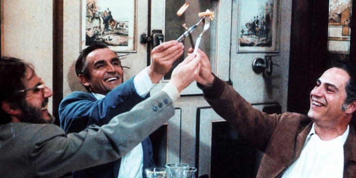 Gassman e Manfredi in un film di Ettore Scola, a cui è dedicato il primo Festival della Cinegustologia