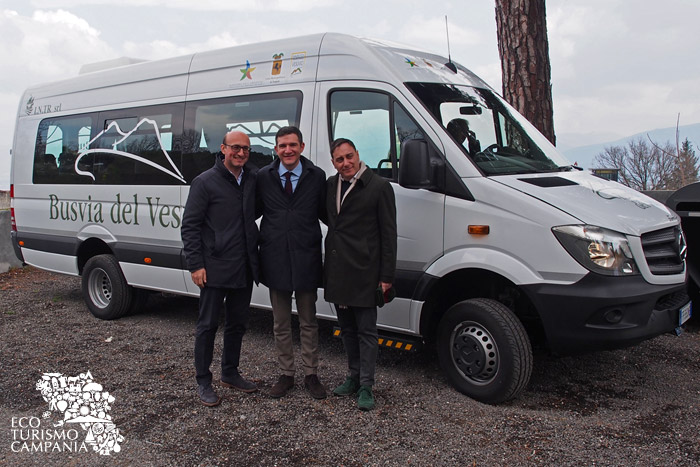 Inaugurazione navette ecologiche della Busvia del Vesuvio