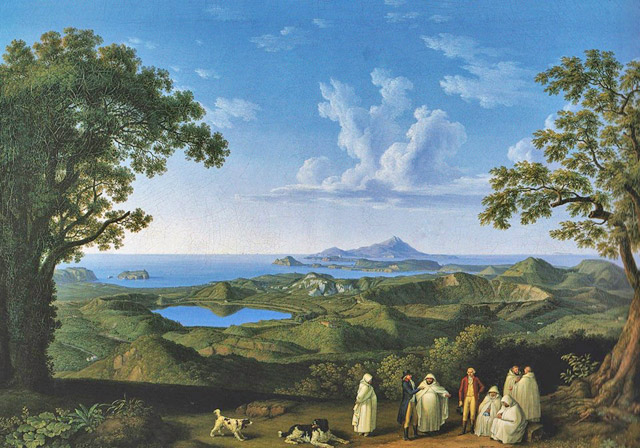 "Campi Flegrei dai Camaldoli", opera di Jacob Philipp Hackert